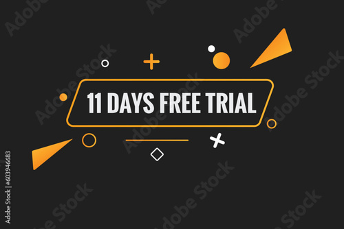 11 days Free trial Banner Design. 11 day free banner background