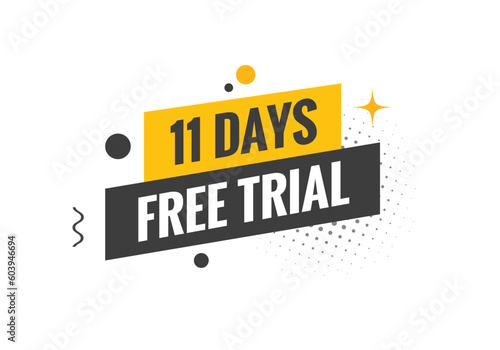 11 days Free trial Banner Design. 11 day free banner background
