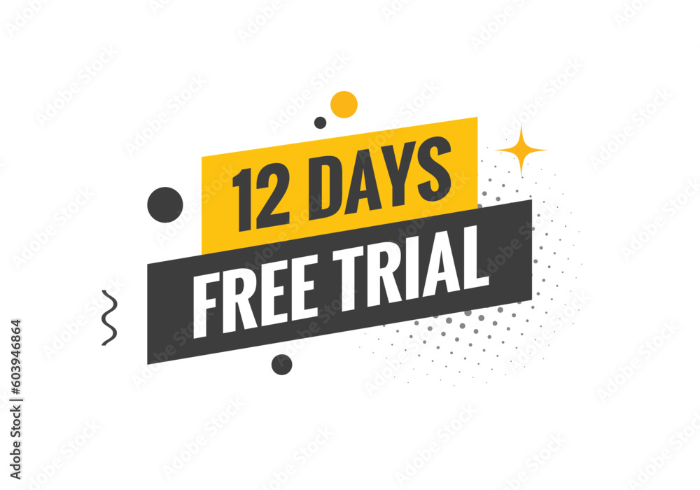12 days Free trial Banner Design. 12 day free banner background 12 days Free trial Banner Design. 12 day free banner background