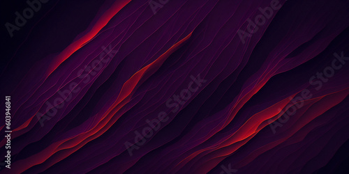 Abstract background with wavy lines in purple colors. Web banner design. AI generated.