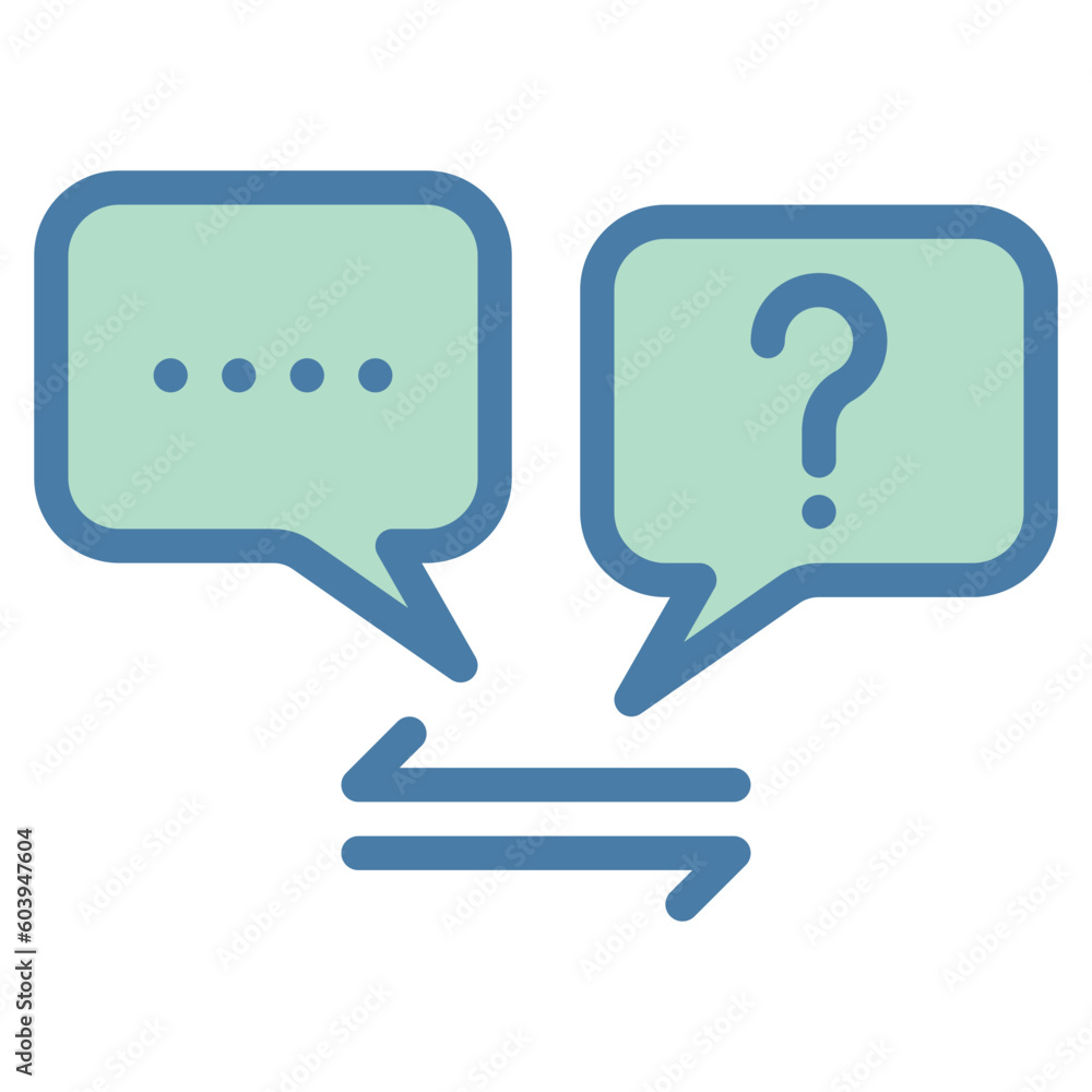 Frequently asked questions or FAQ icon with chat bubble and question mark Frequently asked questions or FAQ icon with chat bubble and question mark