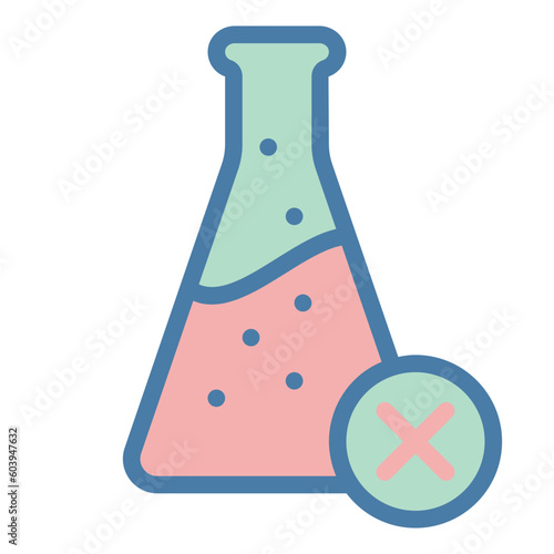 No chemical additives icon with erlenmeyer flask