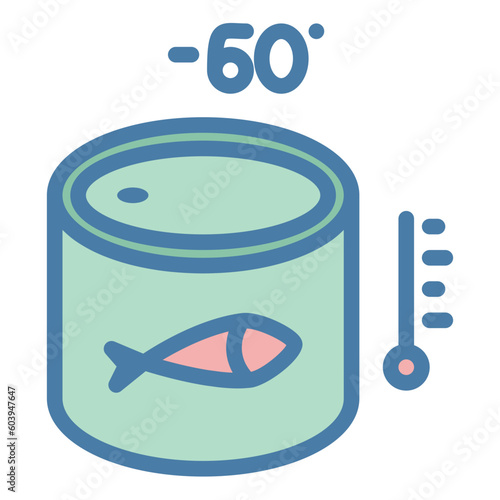 Fresh canned food icon stored at low temperature
