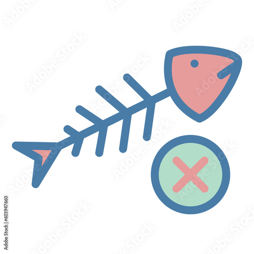 Fish boneless and spineless icon