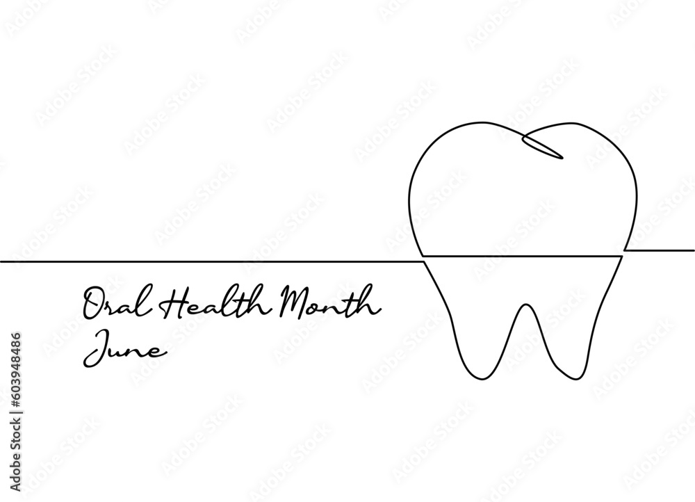 line art of oral health month good for oral health month celebrate. line art. illustration. line art of oral health month good for oral health month celebrate. line art. illustration.