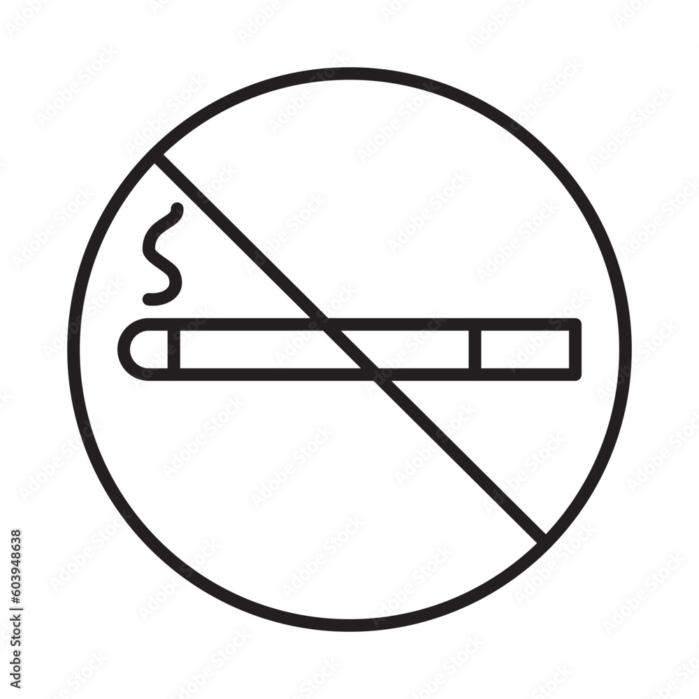 NO SMOKING design vector icon design vector line icon svg NO SMOKING design vector icon design vector line icon svg