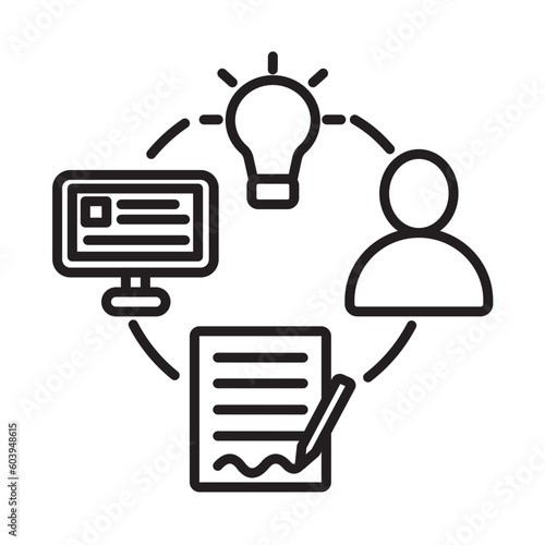 COPYWRITING PROCCESS design vector icon design vector line icon svg