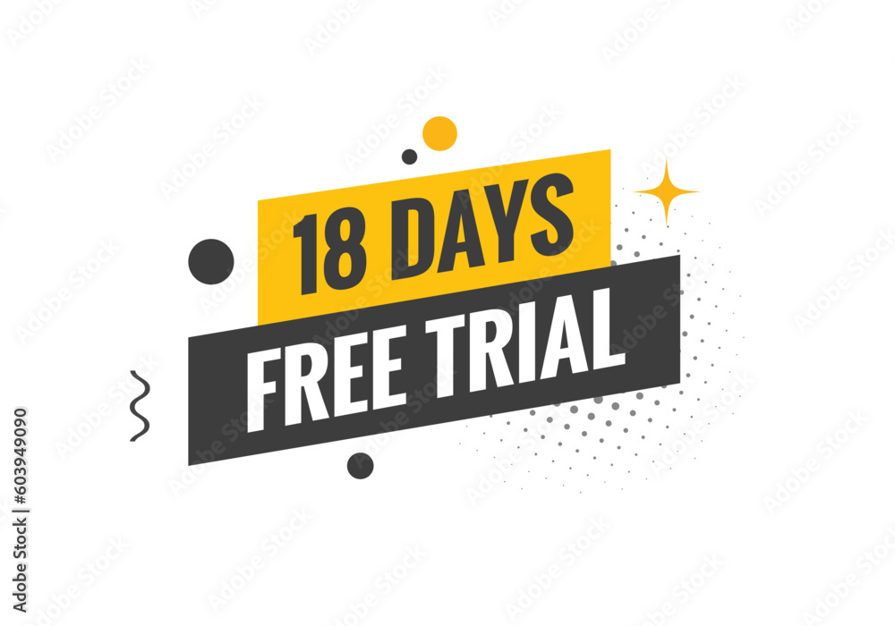 18 days Free trial Banner Design. 18 day free banner background 18 days Free trial Banner Design. 18 day free banner background