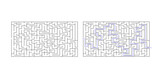 Labyrinth maze game vector illustration with solution. Find right way, simple logic game. Puzzle for kids.	