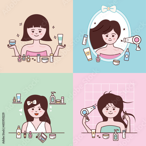 Beauty Care Character illustration