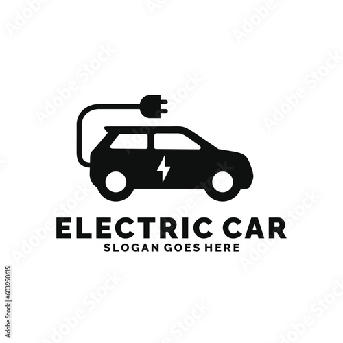 Electric car logo design vector © Vandhira