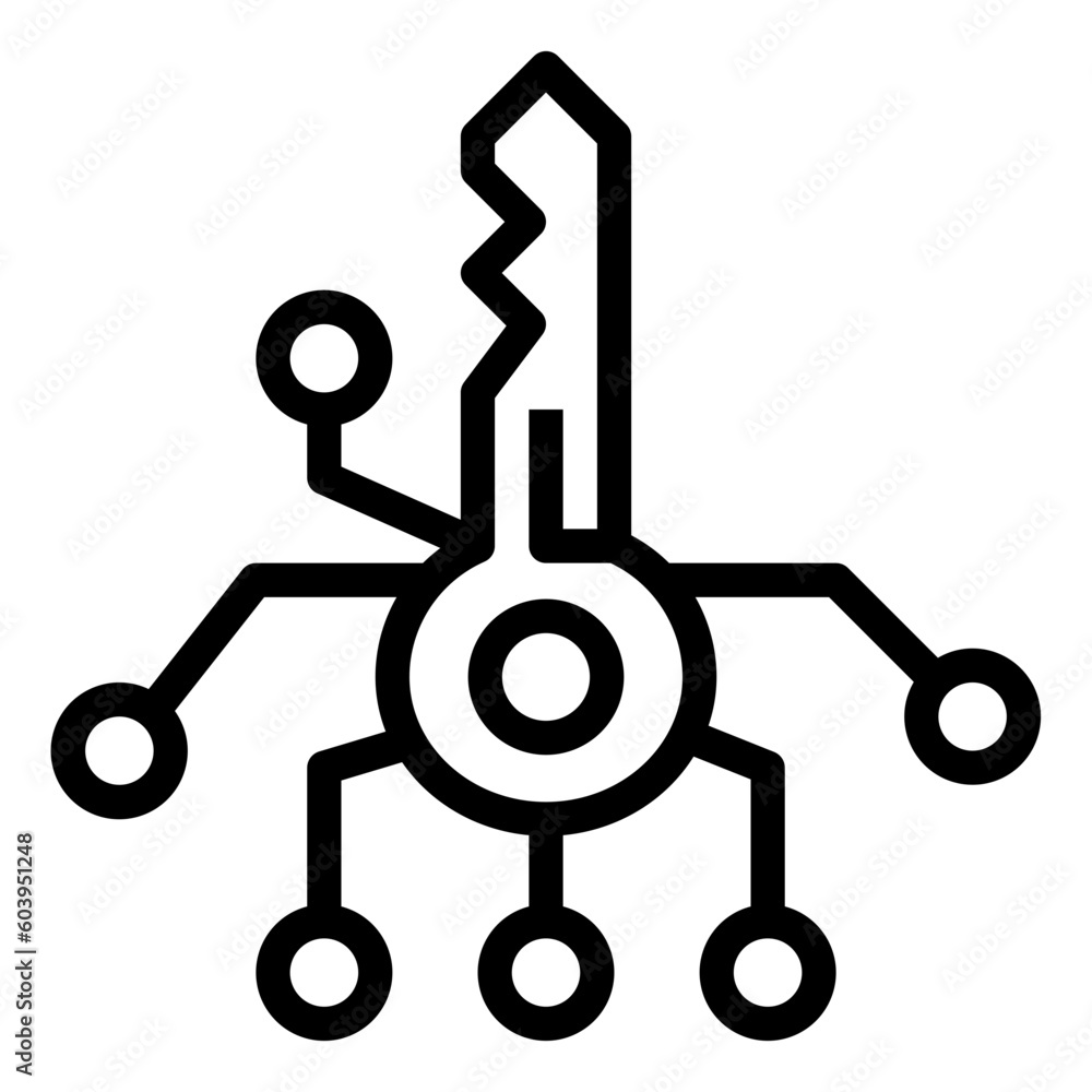 Digital key line icon