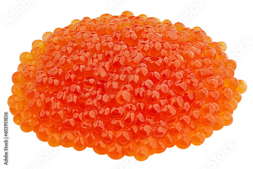red Caviar, isolated on white background, full depth of field