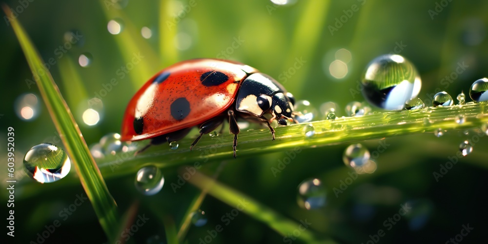AI Generated. AI Generative. Photo Realistic Illustration of ladybug insect. Graphic Art AI Generated. AI Generative. Photo Realistic Illustration of ladybug insect. Graphic Art