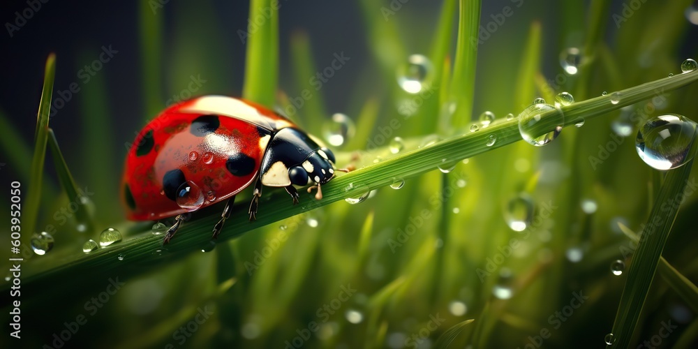 AI Generated. AI Generative. Photo Realistic Illustration of ladybug insect. Graphic Art AI Generated. AI Generative. Photo Realistic Illustration of ladybug insect. Graphic Art