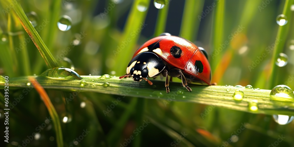 AI Generated. AI Generative. Photo Realistic Illustration of ladybug insect. Graphic Art AI Generated. AI Generative. Photo Realistic Illustration of ladybug insect. Graphic Art