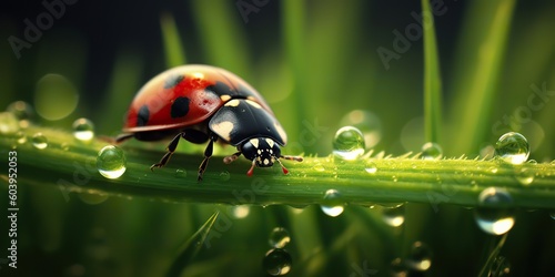 AI Generated. AI Generative. Photo Realistic Illustration of ladybug insect. Graphic Art © AkimD
