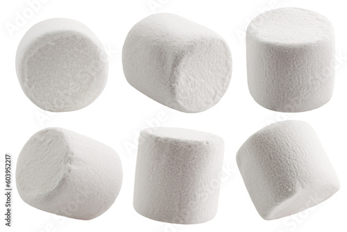 marshmallow isolated on white background, clipping path, full depth of field photo