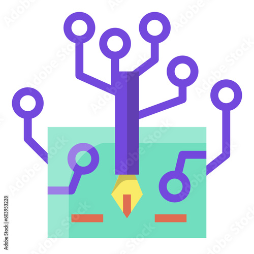 Smart contract flat icon