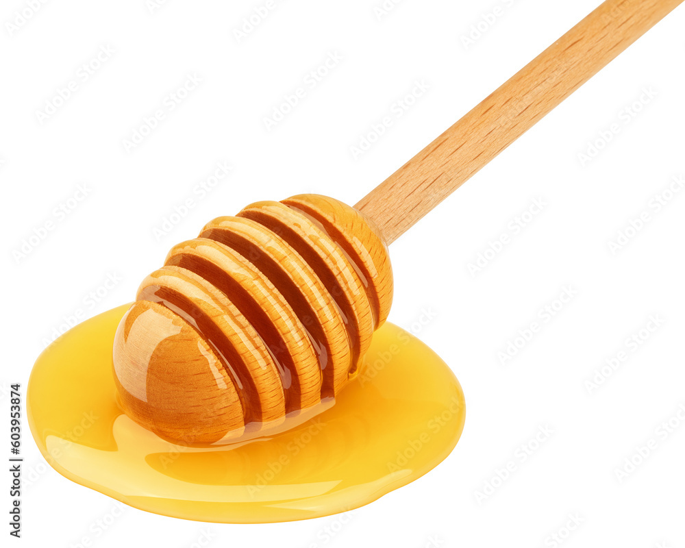 Honey dripping isolated on white background, clipping path, full depth of field Honey dripping isolated on white background, clipping path, full depth of field