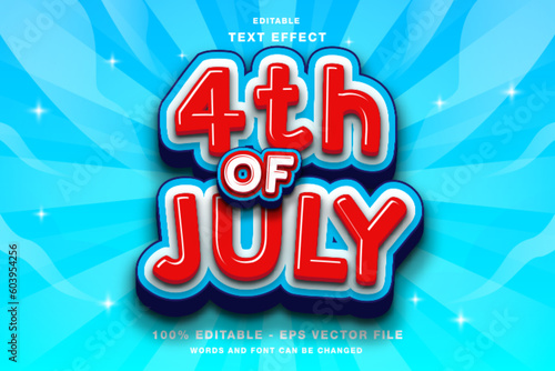 4th of July Independence Day 3D Editable Text Effect