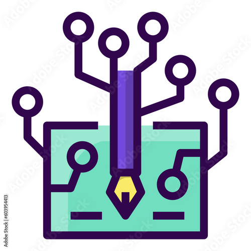 Smart contract filled outline icon