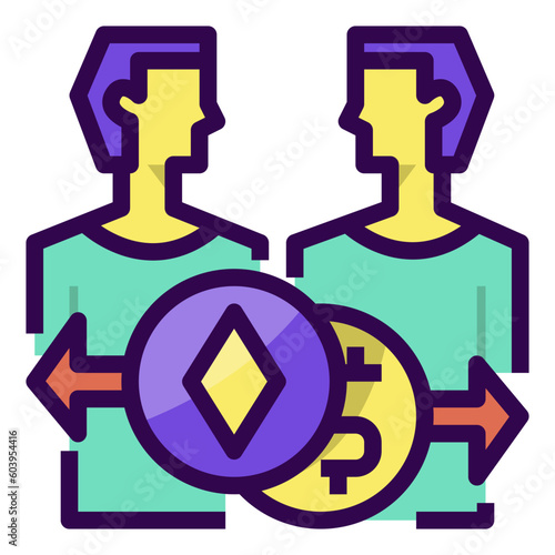 P2P filled outline icon