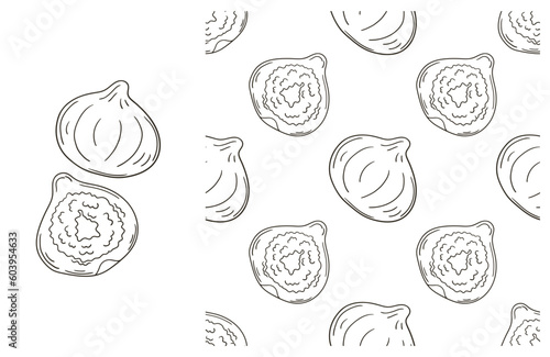 Coloring pattern for kitchen, restaurant or shop. Set in hand draw style © bubushonok