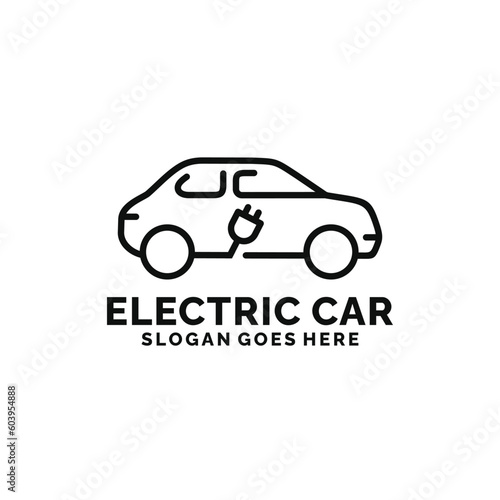 Electric car logo design vector