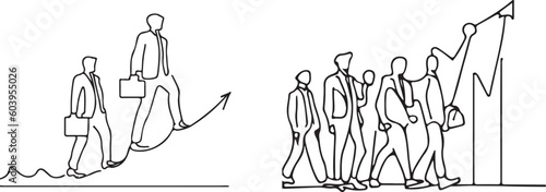 Business growth Line art vector 