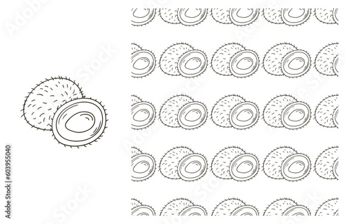 Coloring pattern for kitchen, restaurant or shop. Set in hand draw style