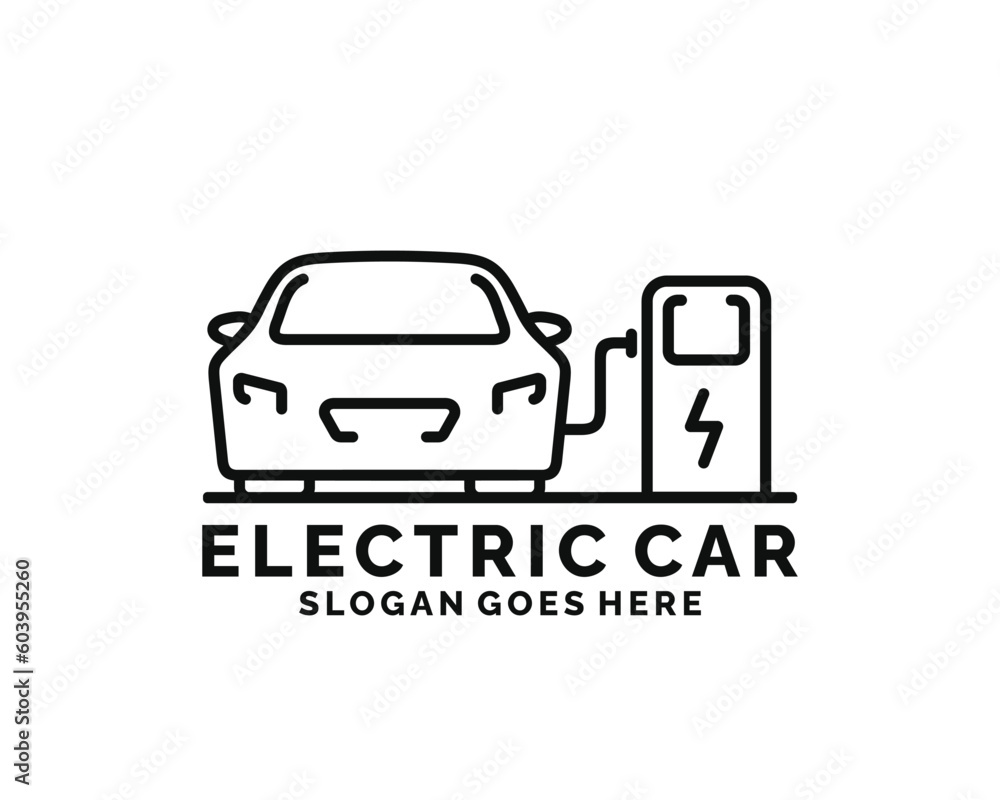 Electric car logo design vector Electric car logo design vector
