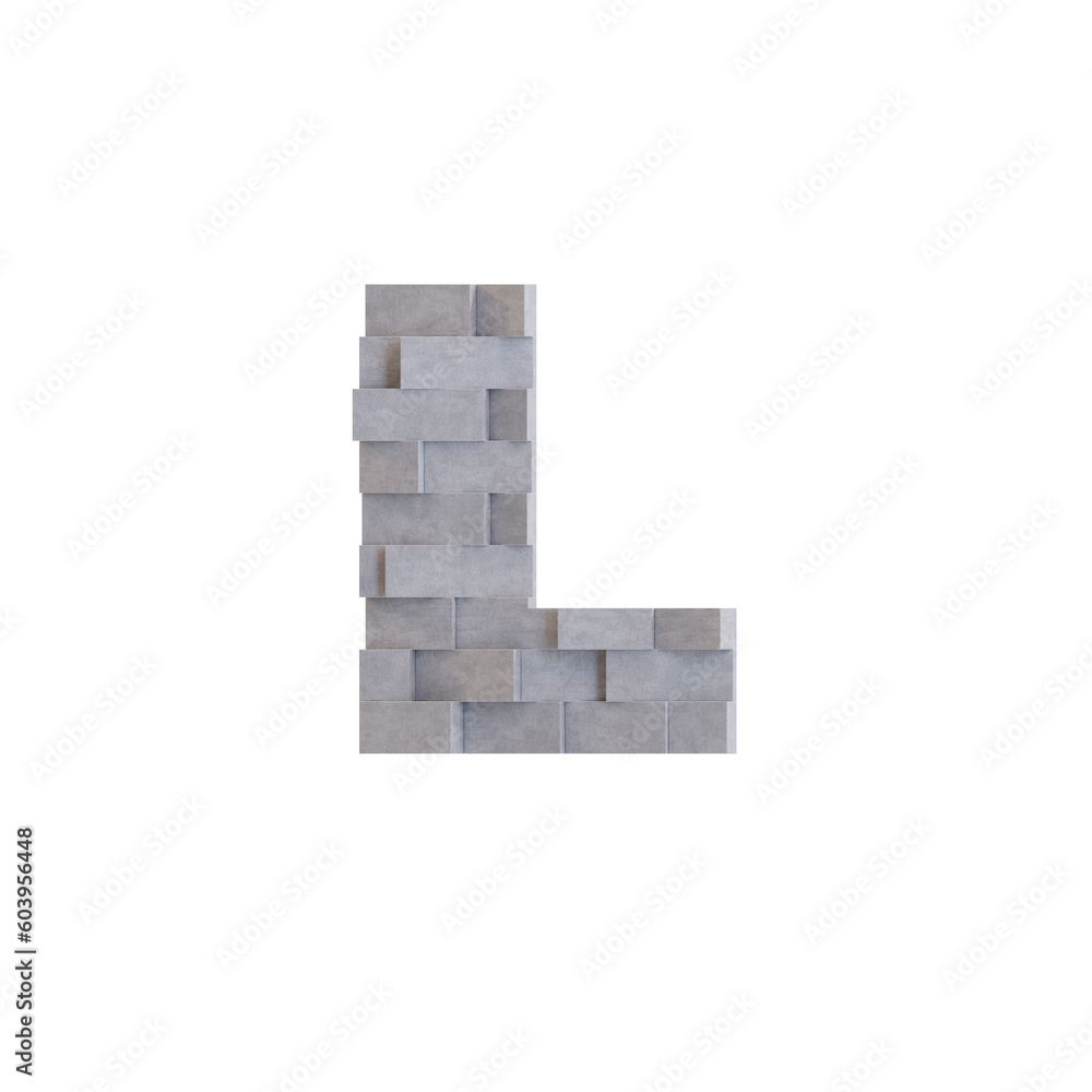 Concrete Deco Wall 3D Alphabet or PNG Letters