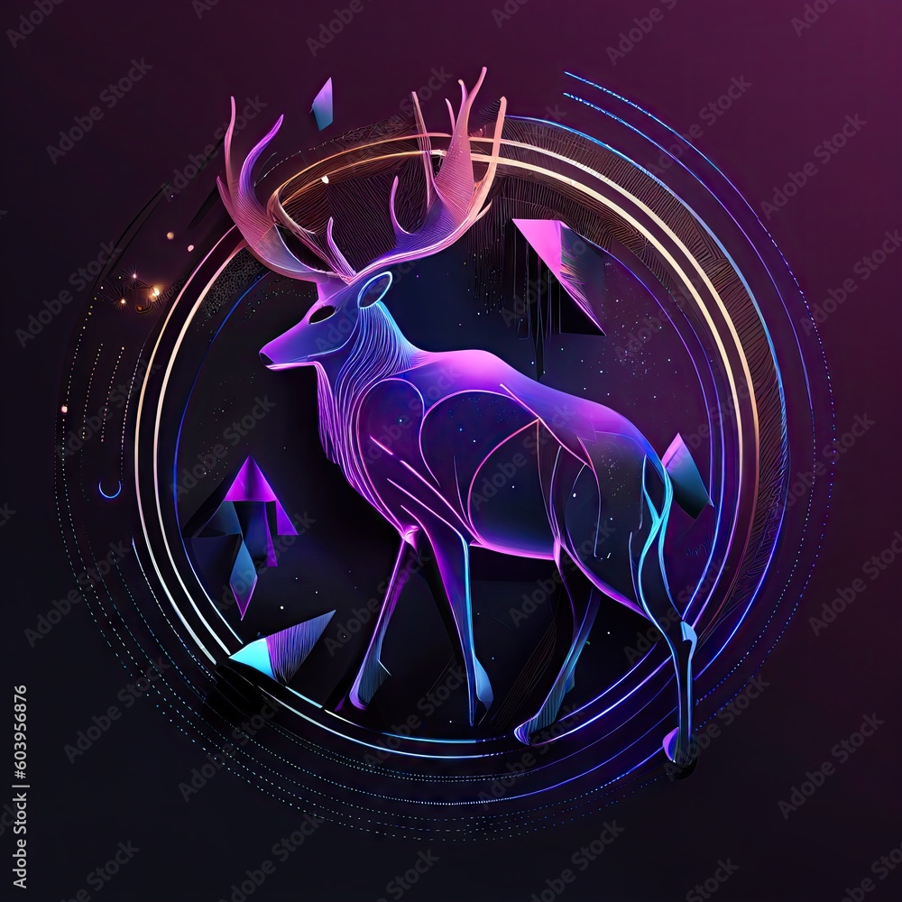 purple and pink minimal frat ray vision of deer futuristic Abstract Elegant Modern AI-generated illustration purple and pink minimal frat ray vision of deer futuristic Abstract Elegant Modern AI-generated illustration