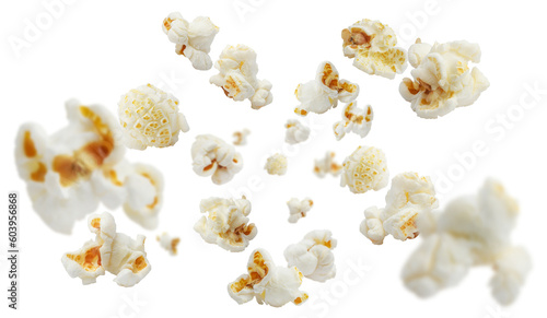 Foto Flying delicious popcorn cut out
