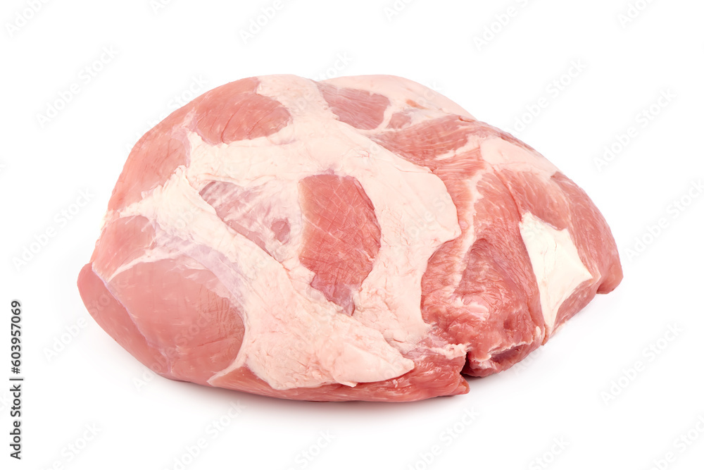 Raw pork ham, pork leg, isolated on white background. Raw pork ham, pork leg, isolated on white background.