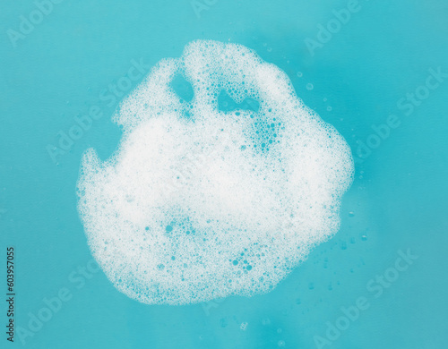 white soap isolated on blue