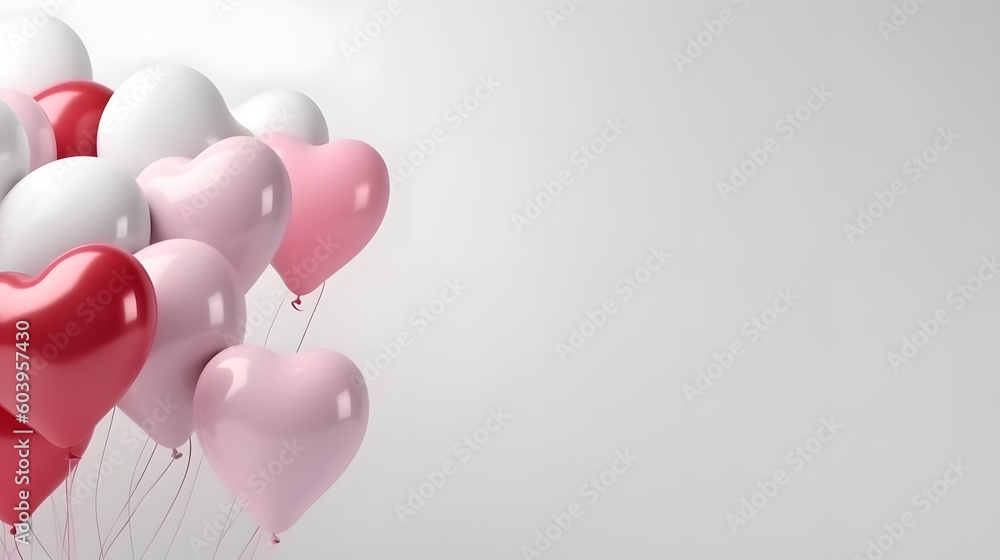 Generative AI. Heart shaped balloons
