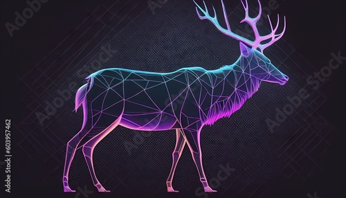 deer purple and pink simple geometry interface abstract Elegant Modern AI-generated illustration © SJYG