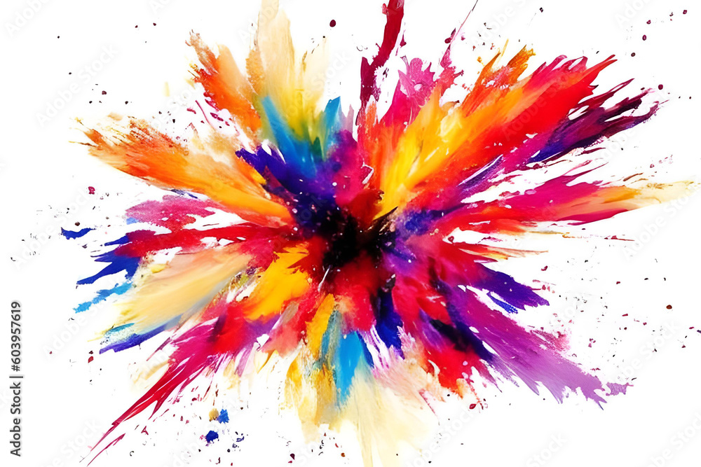 色鮮やかな爆発のイメージ インク 絵の具 白 色鮮やかな爆発のイメージ インク 絵の具 白