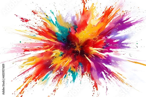 色鮮やかな爆発のイメージ インク 絵の具 白