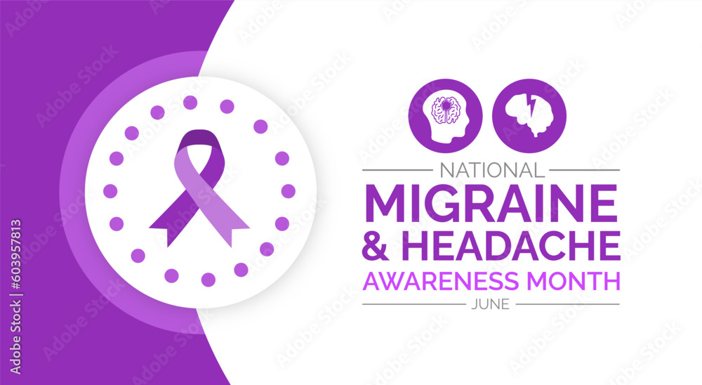 Migraine and Headache Awareness Month background or banner design template celebrated in june. vector illustration. Migraine and Headache Awareness Month background or banner design template celebrated in june. vector illustration.