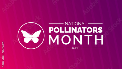 National Pollinators Month background or banner design template celebrated in june. vector illustration.