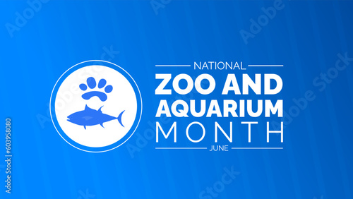 National Zoo and Aquarium Month background or banner design template celebrated in june. vector illustration. photo