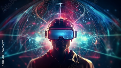 Generative AI. Virtual reality glasses 