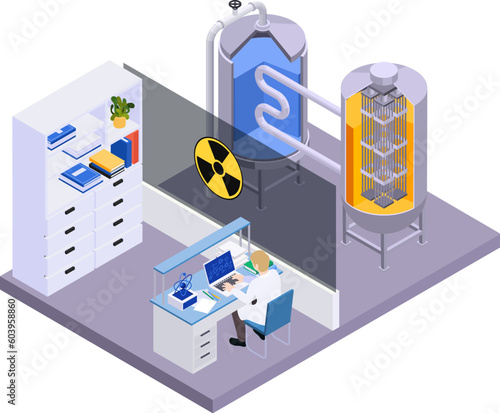 Nuclear Lab Isometric Composition