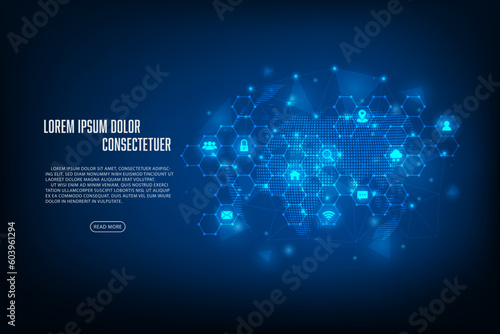 Vector technology internet of things concept. Technology internet automation system.