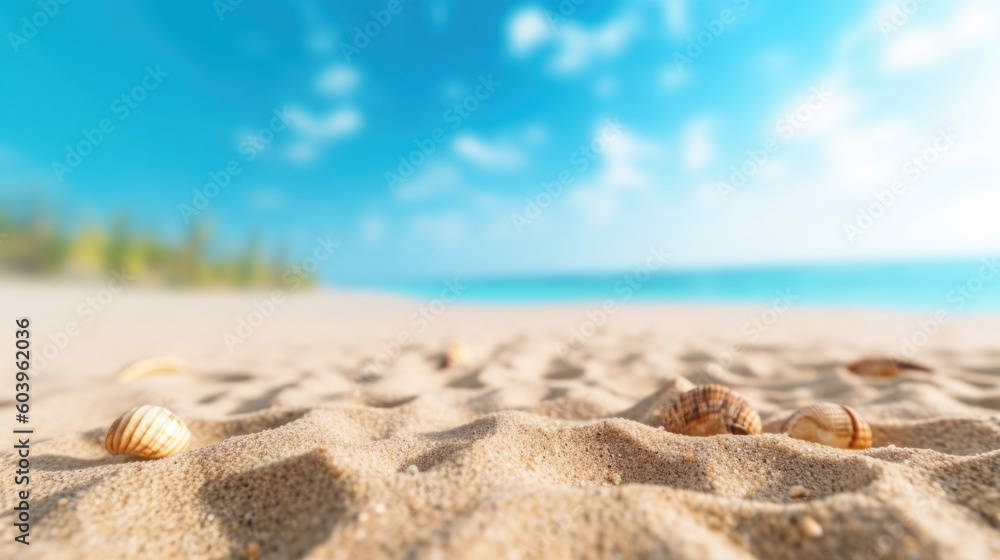 Plage de sable blanc pris au ras du sol en été