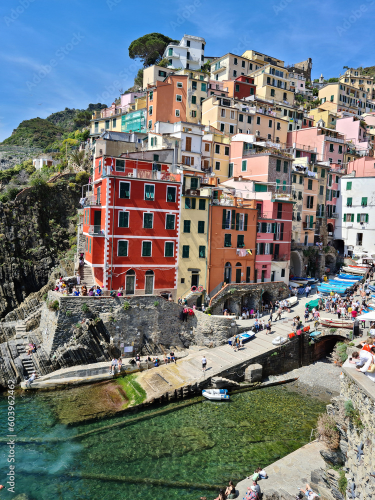 Riomaggiore is one of the most beautiful and picturesque seaside villages of the Cinque Terre in Liguria.