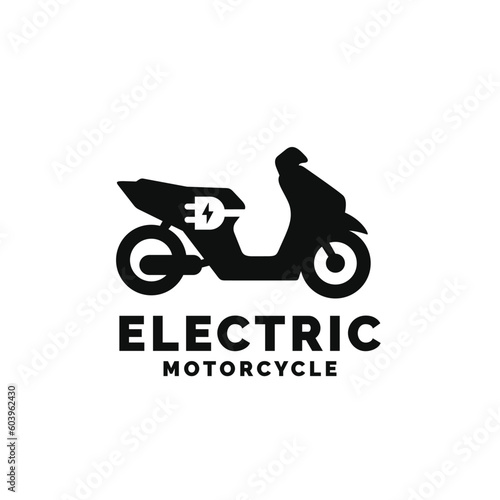 Electric motorcycle logo design vector